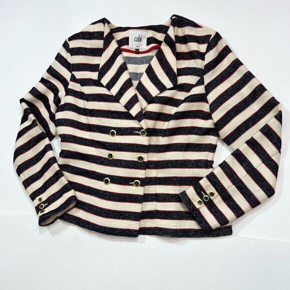 Cabi Love Jacket Blazer Women 10 Carol Collection Striped Cruise Double Breasted - Picture 1 of 10